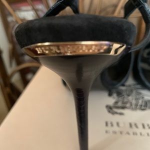 - Burberry open toe sling back heels